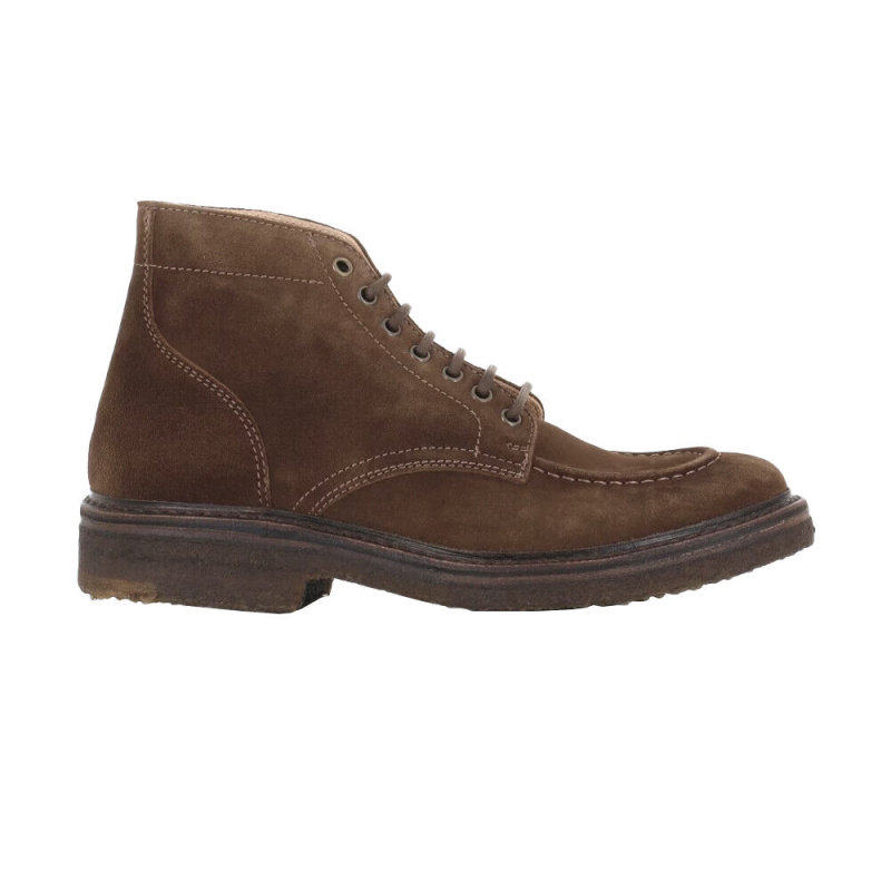 ASTORFLEX SHOE WITH LACES IN DARK KHAKI SUEDE NUVOFLEX BOOTS MADE