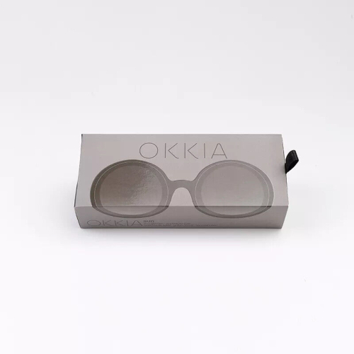 OKKIA Round Monica black sunglasses soft touch gradient lenses