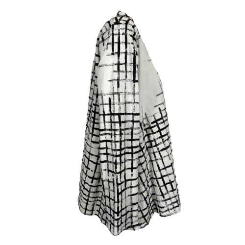 TADASHI flared blouse white/black checked P242110 cotton MADE IN ITALY
