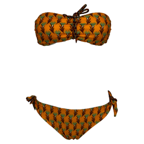JUSTMINE bikini fascia foderata double-face arancio/amarena  JCOBKSS24-B2770 1076 MADE IN ITALY
