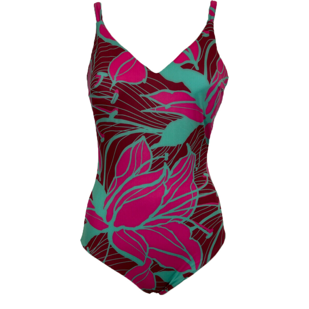 FEELING by JUSTMINE one-piece swimsuit C cup aqua/fuchsia/black cherry 6056 MADE IN ITALY