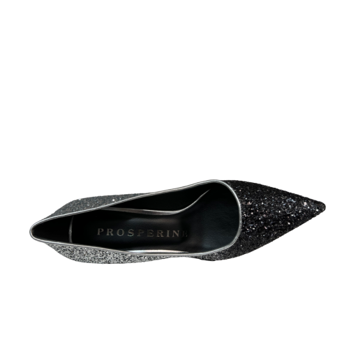 PROSPERINE pointed pumps glitter degrade silver/black 2296 MADE IN ITALY