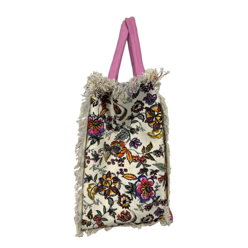 ORDI.TO white/multicolor printed cotton bag CLARA MADE IN INDIA