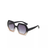 OKKIA pre-assembled hexagonal EMMA black shaded rose sunglasses