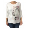 ELENA MIRÒ woman ecru t-shirt with 97% viscose 3% elastane applications