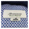 BRANCACCIO camicia uomo manica lunga fantasia celeste vestibilità slim 100% cotone ALBINI