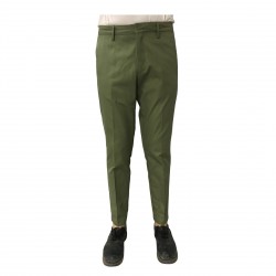 TISSUE' men's trousers green with zip mod TPM00501 100% cotton MADE IN ITALY