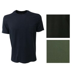 DELLA CIANA t-shirt uomo con taschino, colore blu 100% cotone vestibilità slim