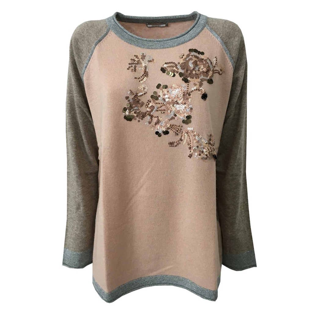 ELENA MIRÒ women's salmon / dove / silver sweater