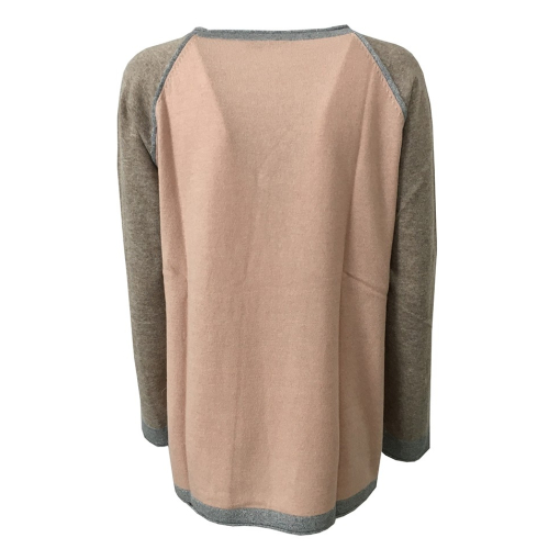 ELENA MIRÒ women's salmon / dove / silver sweater