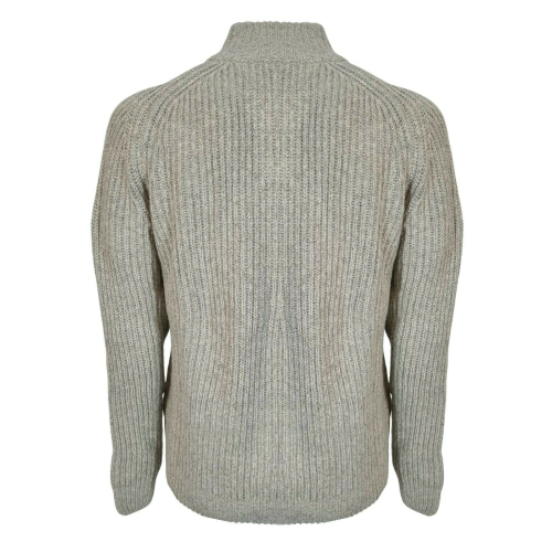 FERRANTE Men's sweater with zip baby alpaca pearl gray art 46U36004 MADE IN ITALY
