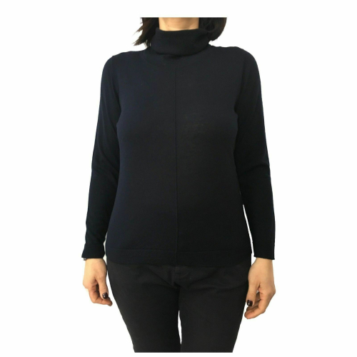 ELENA MIRÒ women's turtleneck sweater black 54% viscose 24% wool 22% polyamide