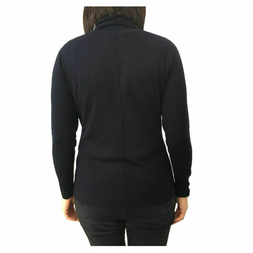 ELENA MIRÒ women's turtleneck sweater black 54% viscose 24% wool 22% polyamide