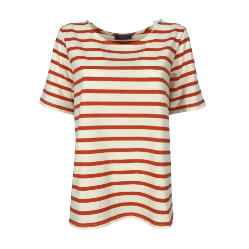 NEIRAMI flared striped woman t-shirt T565ST-N / S2 STRIPE 96% cotton 4% elastan MADE IN ITALY