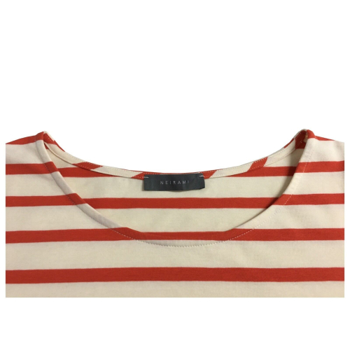 NEIRAMI t-shirt donna righe svasata T565ST-N/S2 STRIPE 96% cotone 4% elastane MADE IN ITALY