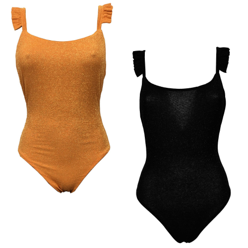 BE LIMOUSINE one-piece woman swimsuit with lurex rouches art PANAREA SC372LU MADE IN ITALY