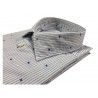 GMF 965 camicia uomo righe bianco/blu con dettagli azzurro mod 14.L 921210/01 100% cotone