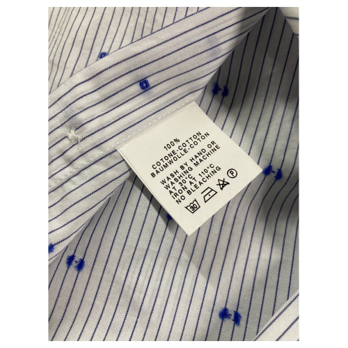 GMF 965 camicia uomo righe bianco/blu con dettagli azzurro mod 14.L 921210/01 100% cotone