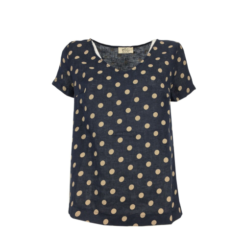 ETICI blouse woman polka dot E1 / 1720/78 100% linen MADE IN ITALY