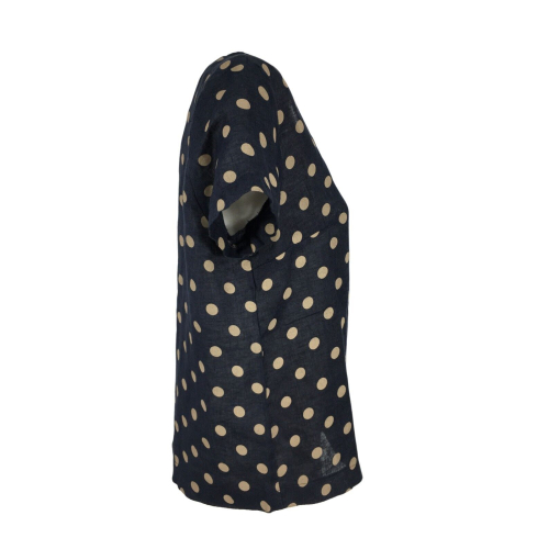ETICI blouse woman polka dot E1 / 1720/78 100% linen MADE IN ITALY