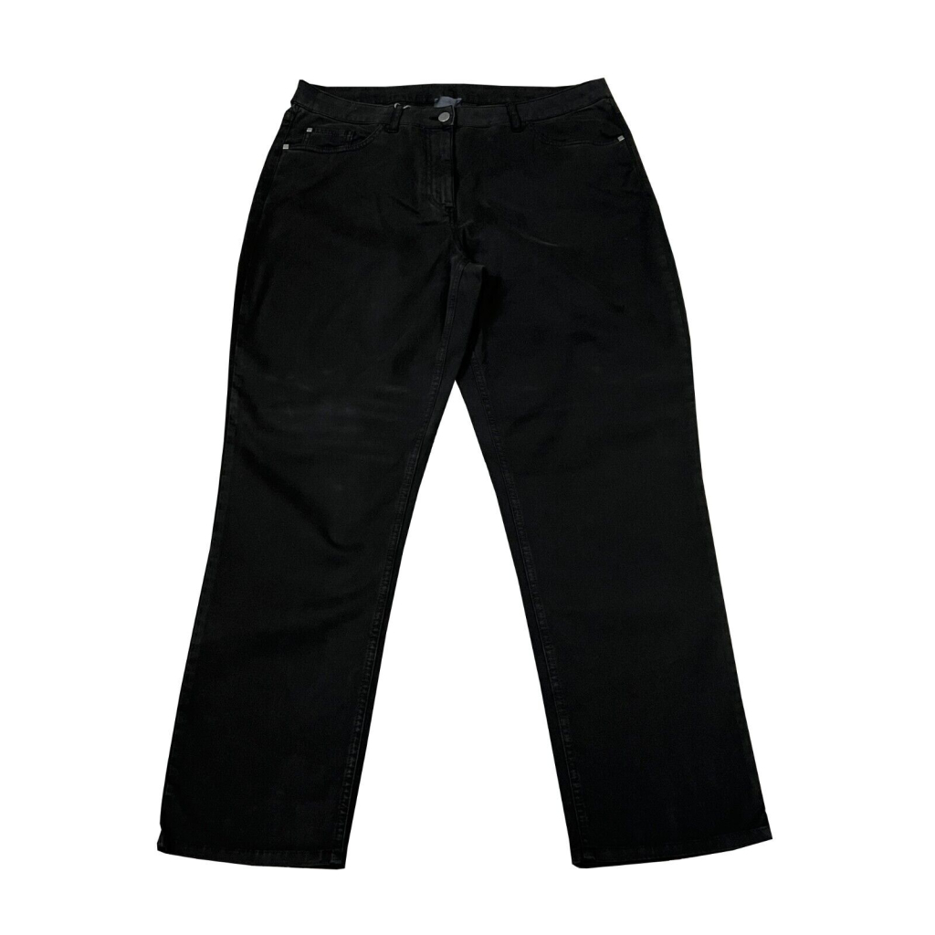 PERSONA by Marina Rinaldi slim fit black cotton satin woman jeans 23.1134062 REALTA