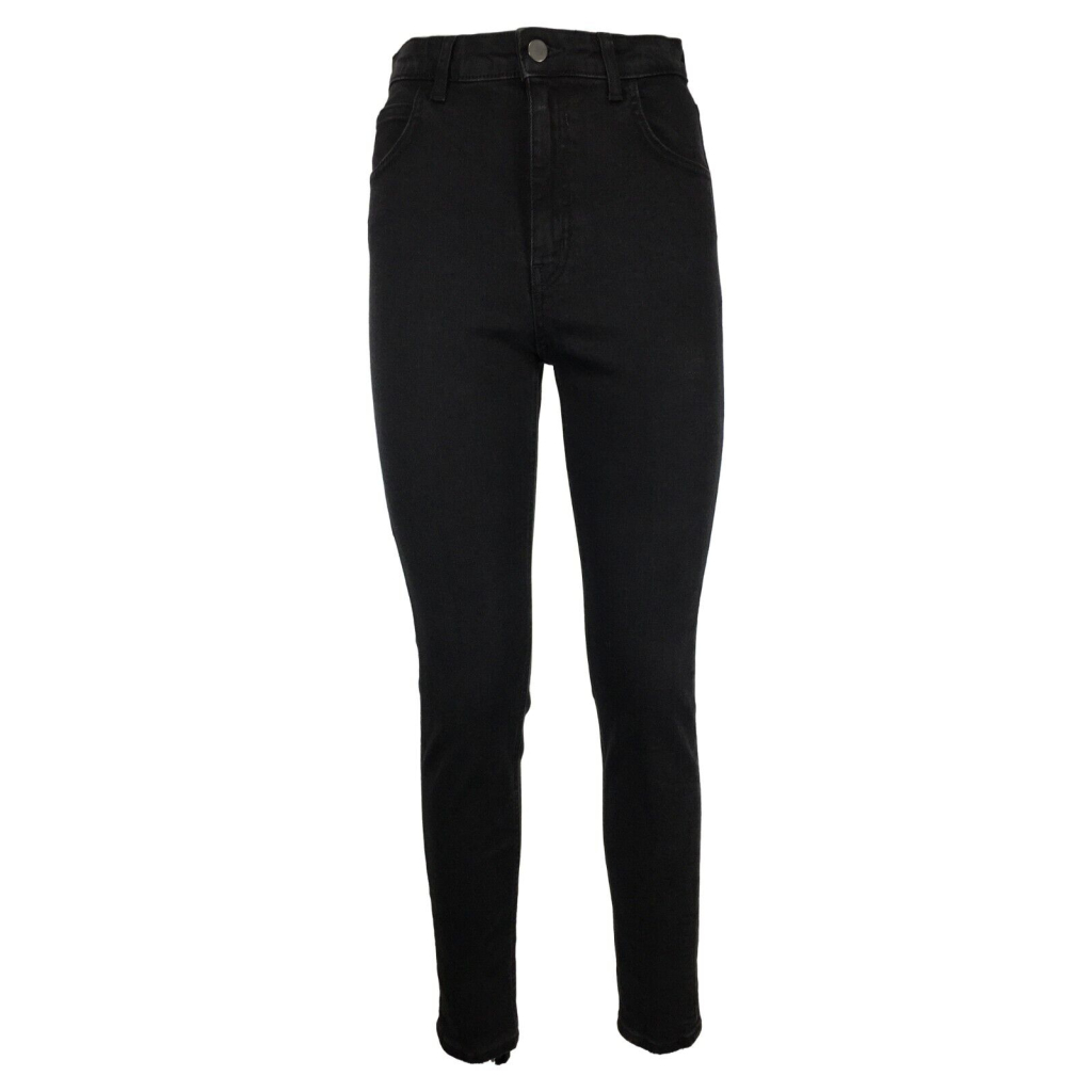 BLACK 98% ITALY donna nero cotone jeans LAILA IN MADE 2% elastan 7.24