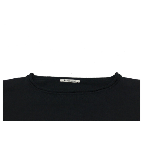 TREBARRABI maglia nera righe piazzate bianche MARCIA CRISPY cotone