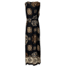 LA FEE MARABOUTEE women's long black/camel patterned dress FF-RO-SANA-M IN ITALY